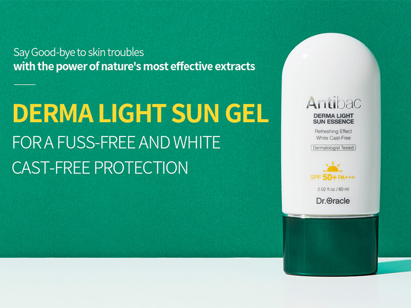 Kem chống nắng Antibac Derma Light Sun Essence SPF50+ PA+++ 60ml cho da mụn