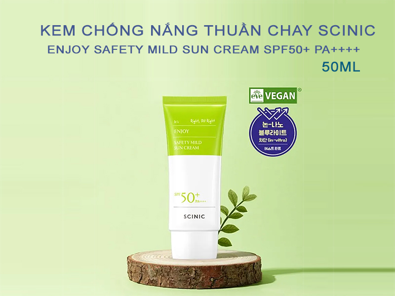 Kem chống nắng thuần chay Scinic Enjoy Mild Sun Cream SPF50+ PA++++ 50ml