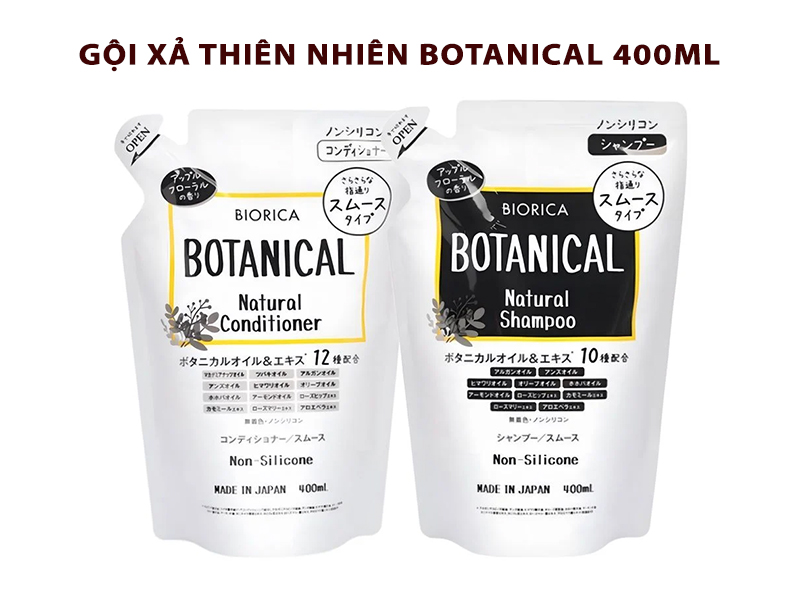 Dầu gội xả Biorica Botanical 400ml đặc trị rụng tóc không silicone hàng Nhật