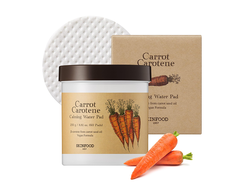 Toner pad làm dịu dưỡng ẩm Skinfood Carrot Carotene Calming Water Toner Pad 60 miếng