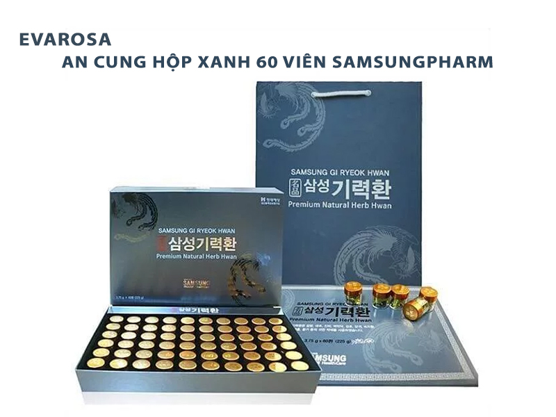 An cung ngưu hoàng phòng chống đột quỵ SamsungPharm Hàn Quốc hộp xanh 60 viên